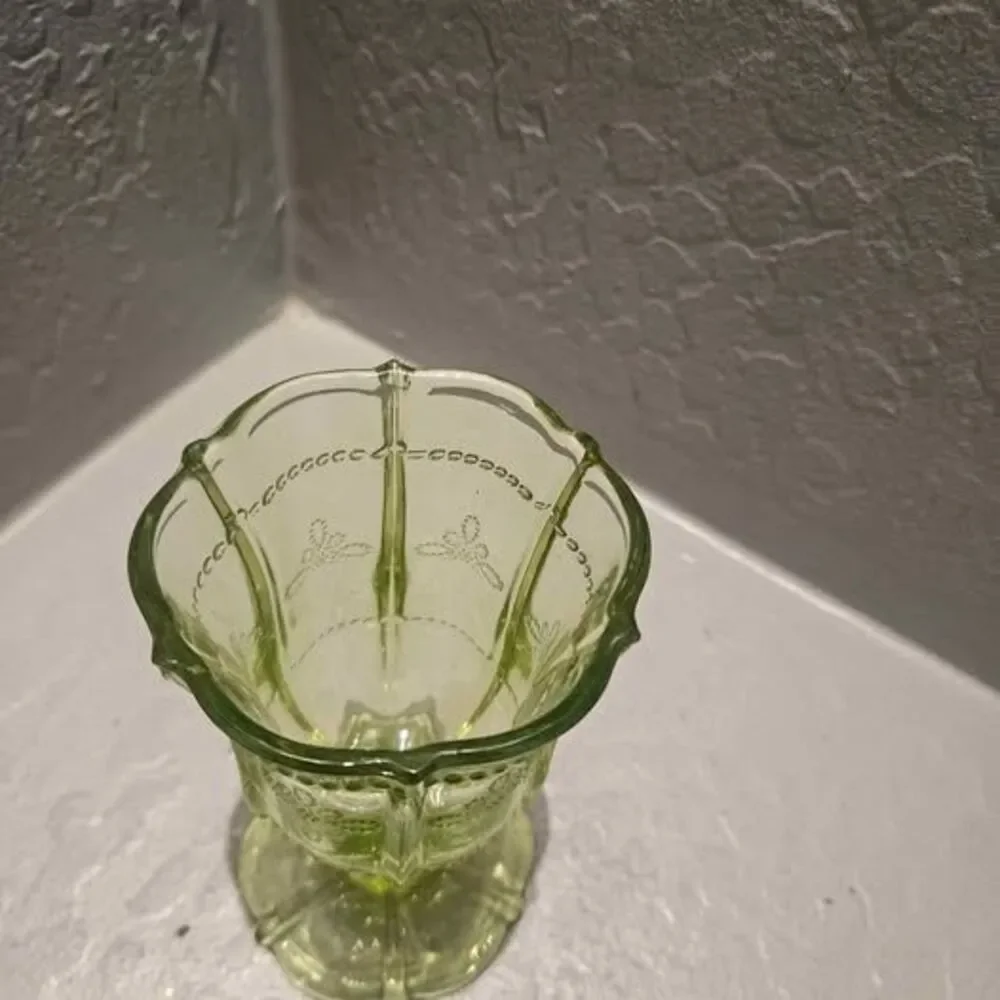 Vintage Juliska Colette Green Footed Embossed 5.5